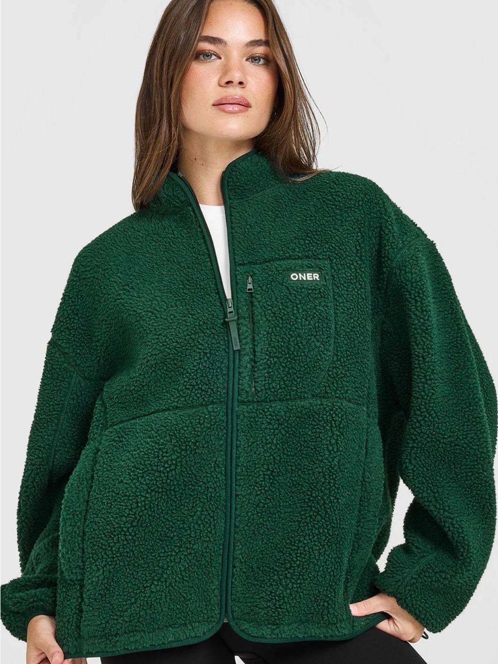 Oner Active Fleece Jacket Sz XL Racing Green